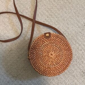 Round Woven Crossbody Bag